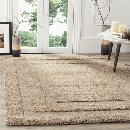Safavieh 2 ft.-3 in. x 4 ft. Power Loomed Accent Shag RugBeige & Beige SG454-1313-24